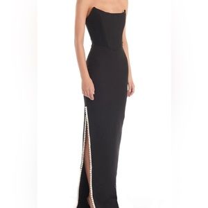 Elegant Black Strapless Maxi Dress